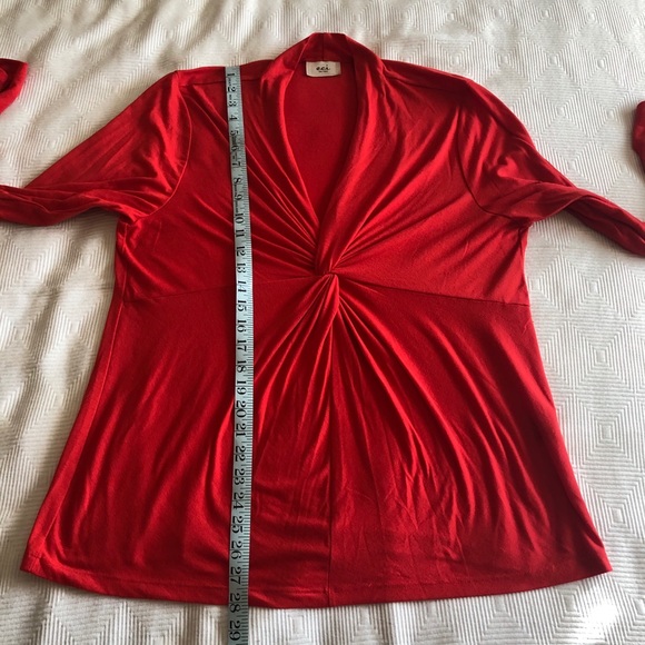 ECI Red Long Sleeved Knotted Shirt - Picture 6 of 7